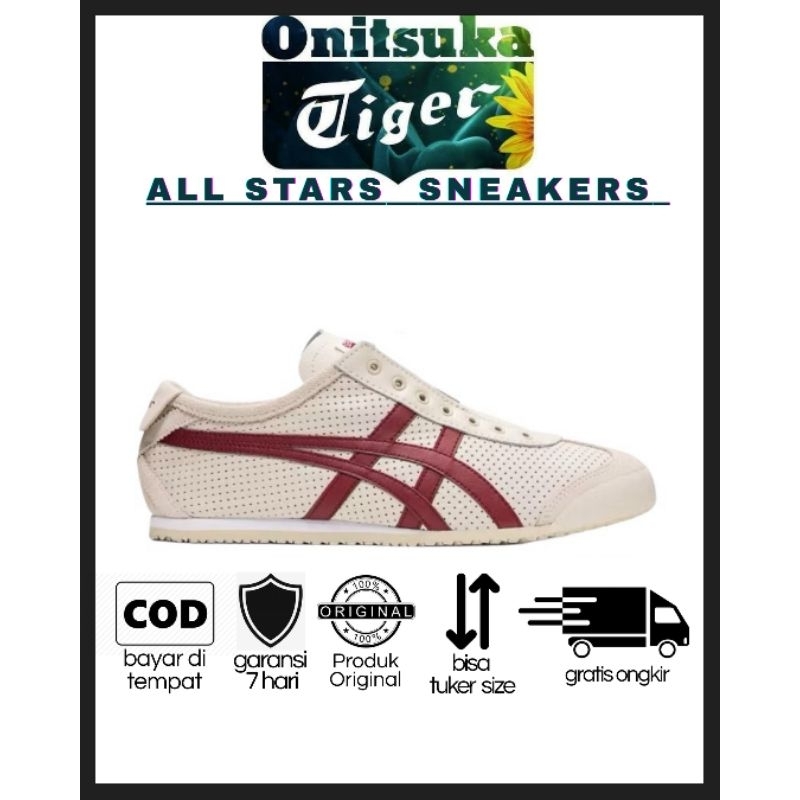 Sepatu Sneakers / Sepatu Wanita / Sepatu Casual Wanita / Sepatu Onitsuka Tiger Mexico 66 SLIP ON Cre