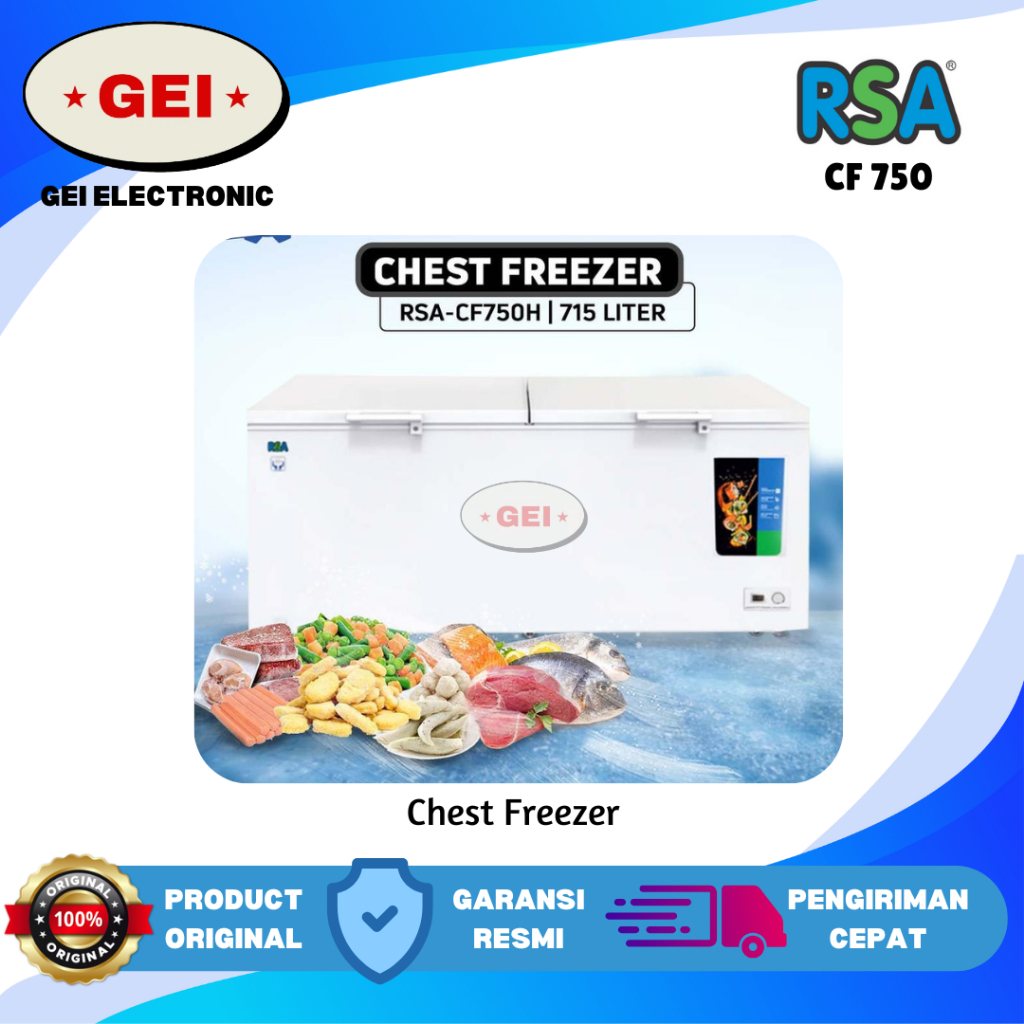 RSA CF-750H CHEST FREEZER CF 750 H Kapasitas 715 LITER Garansi Resmi
