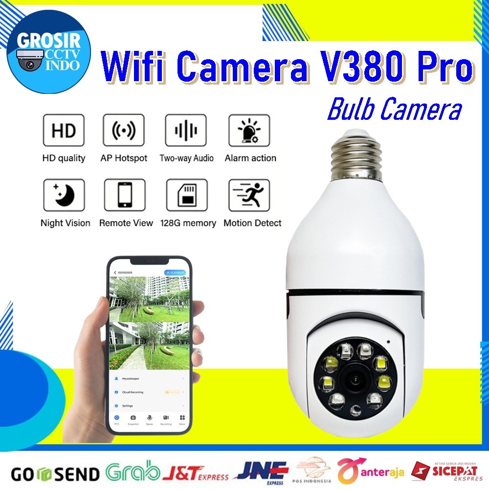 CCTV Bohlam Wifi V380 Pro Bulb Camera / Lampu / Bohlam