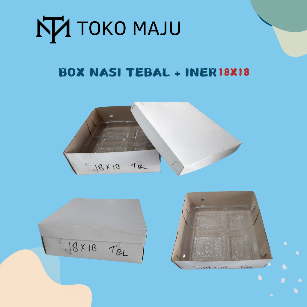 

TEBAL 400gr PUTIH POLOS Dus Box Catering + Iner / Dus Box Nasi + Mika /Dus Ukuran 20x20 & 18x18 / Mika 18 Sekat 4 / Mika 2 Sekat 5