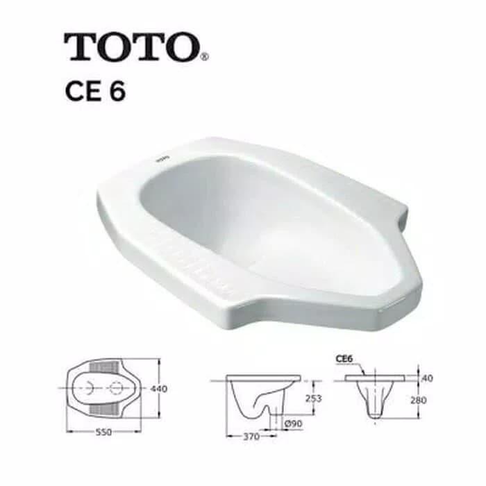 Kloset jongkok toto CE 6 white || kloset toto CE6 white ORIGINAL