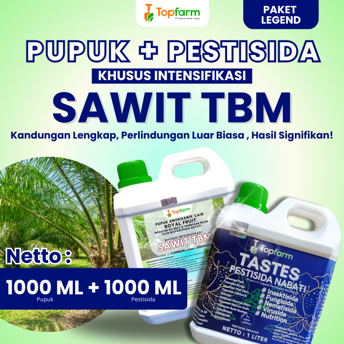 Pupuk Topfarm / Pupuk Sawit TBM / Pupuk Cair Khusus Kelapa Sawit TBM / Pupuk Pelebat Sawit / Obat Ha