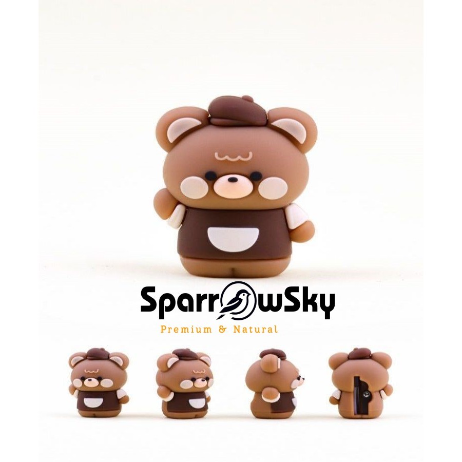 

SPARROW Rautan Pensil / Pencil Sharpener / Alat Tulis Karakter Lucu Cantik COFFEE BEAR (7187)