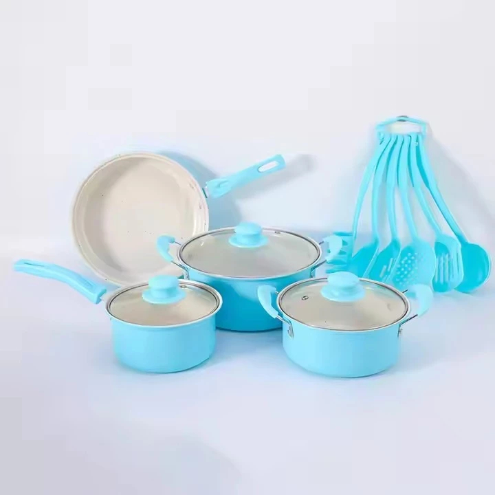 Satu Set Alat Masak Cookware Panci 13 Set Free Spatula Set Isi 13 Pcs Frypan Saucepan /Wajan Teflon 