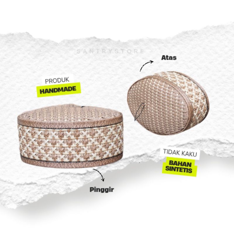 Peci Sintetis / Peci Rotan Sintetis / kopiah Songkok Sintetis Premium Tidak kaku Motif Kembang Cokla