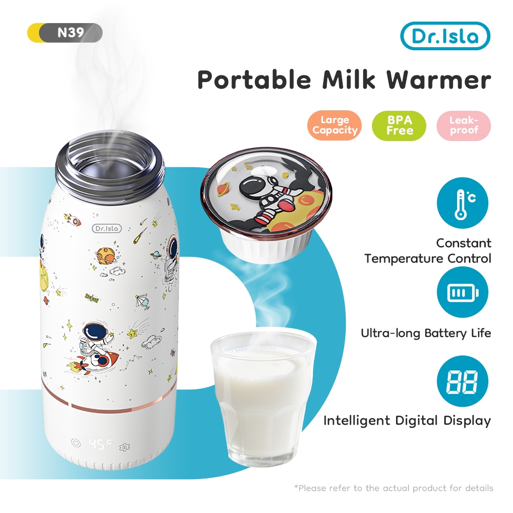 Dr.isla Penghangat Asi Wireless 40-55° Lsolasi Tahan Lama Pemanas Asi Portabel Diisi Ulang 500Ml N39
