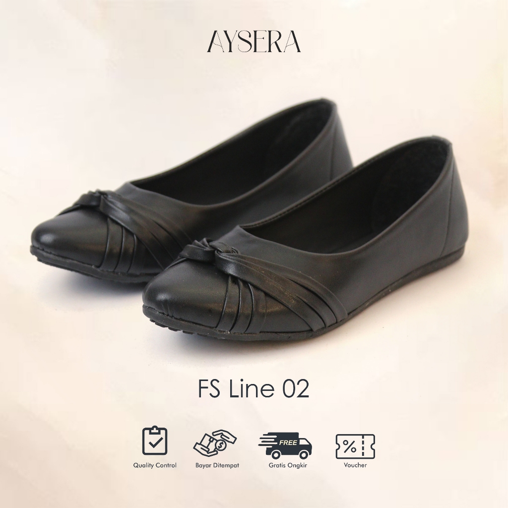 AYSERA - Sandal Wanita Flatshoes Balet Motif Tali Pita Terlaris Sandal Selop