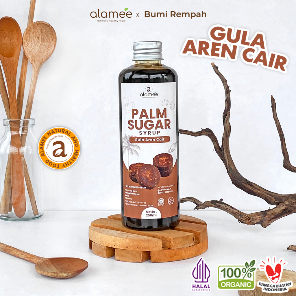 

ALAMEE Gula Aren Cair Syrup Palm Sugar Cair Organic Organik Pure Murni Barista Brown Sirup Natural