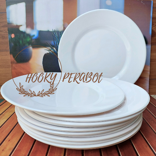 PROMO ISI 12 PCS PIRING MELAMIN PRASMANAN JUMBO 10 INCH PIRING BULAT DATAR MELAMIN