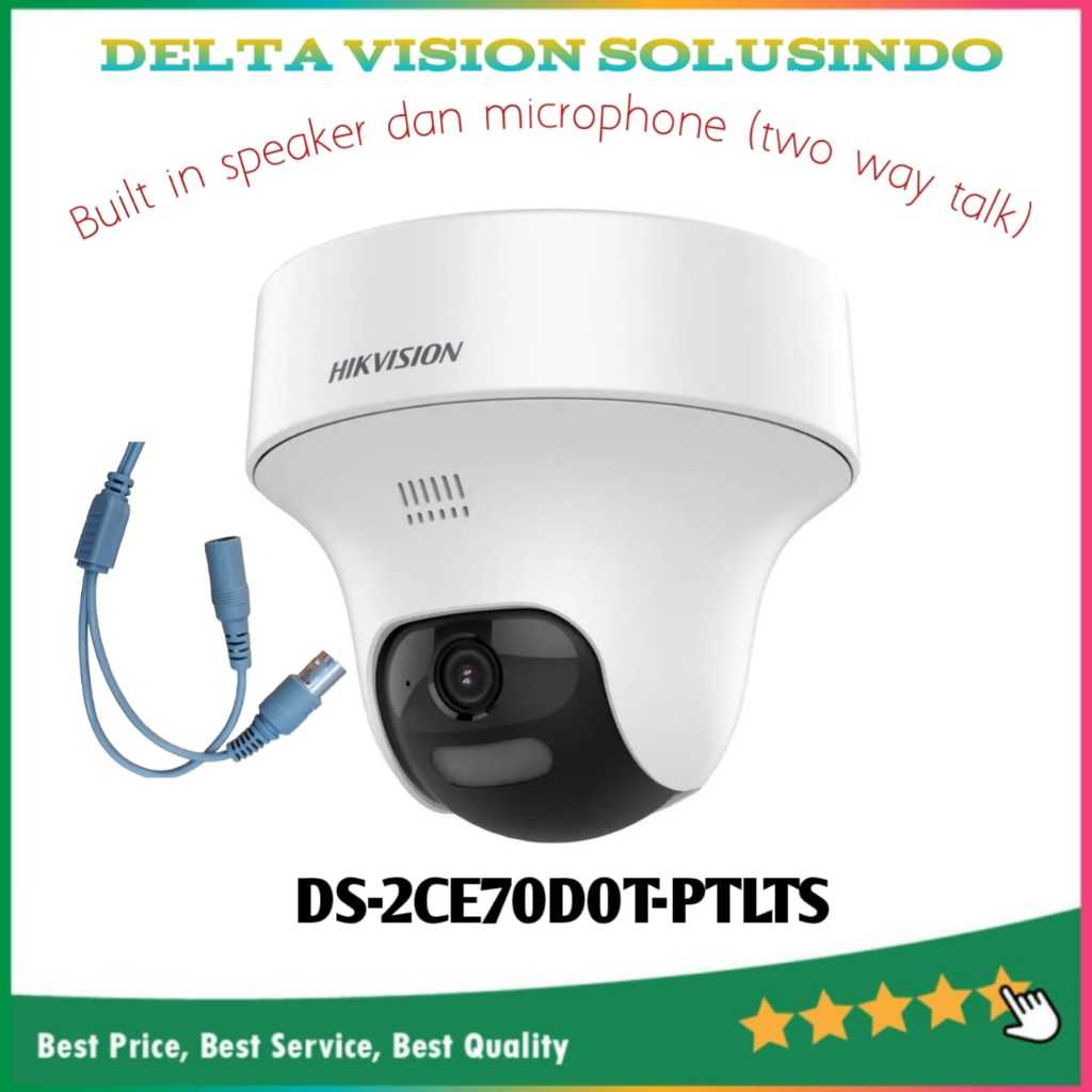 DS-2CE70D0T-PTLTS 2MP HIKVISION Two-Way Audio Fixed PT Camera