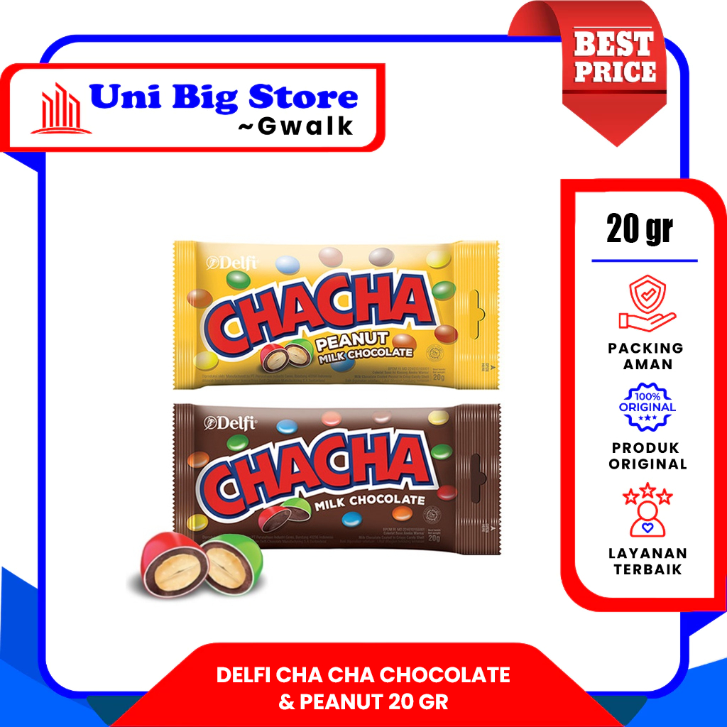 

DELFI CHA CHA MILK CHOCOLATE & PEANUT COKELAT - 20 gr