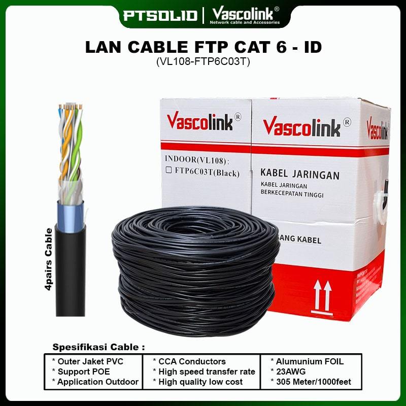 Kabel LAN FTP Cat 6 PVC Vascolink / Kabel DATA Cat 6 PVC vascolink