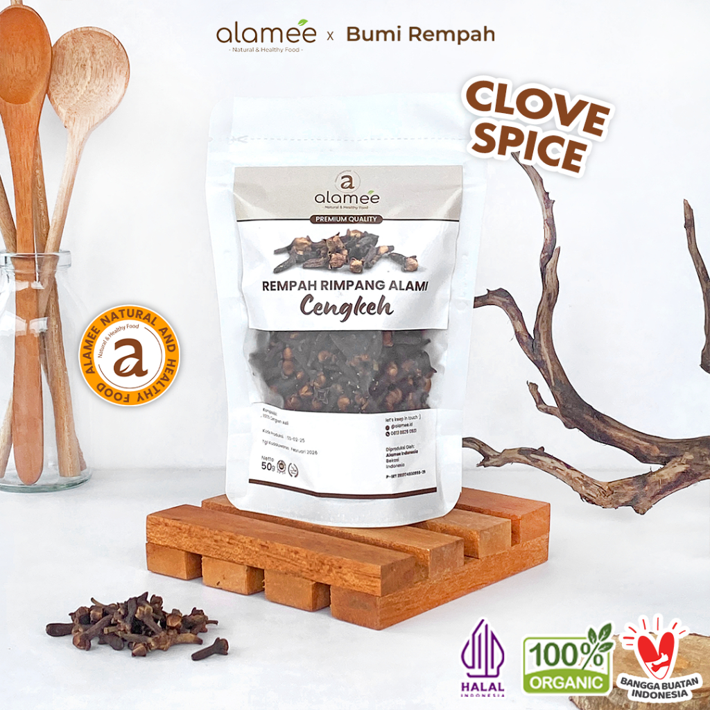 

ALAMEE Cengkeh Rempah Kering Organik Cloves Rimpang Organik Alami Bumbu Seasoning Masakan Masak 50g