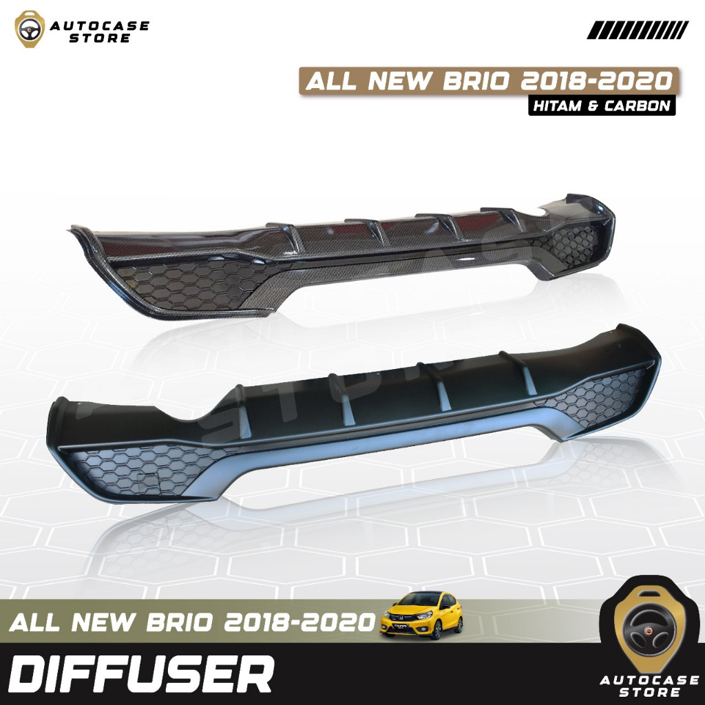 DIFFUSER ALL NEW BRIO 2018 2019 2020 HITAM DOFF CARBON AKSESORIS MOBIL