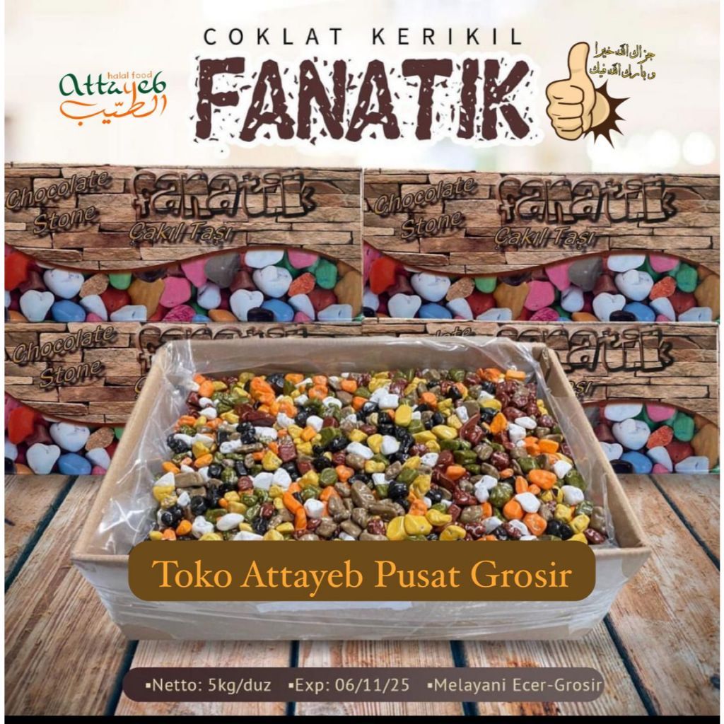 

Coklat Kerikil Fanatik Premium 1kg Dijamin Original Cokelat Turkey Chocolate 500gr Coklat Arab (Baru Exp 2027)