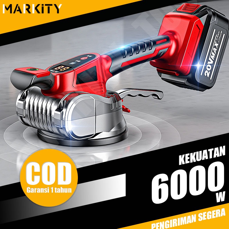 MARKITY Alat pasang keramik lantai getar 21V mesin getar keramik lantai mesin perata getar