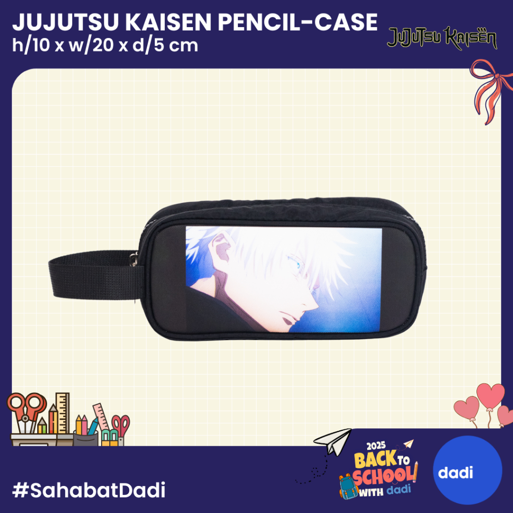 

Dadi - Jujutsu Kaisen Gojo Satoru Graphic Black Pencil Case - Tempat Pensil/Alat Tulis