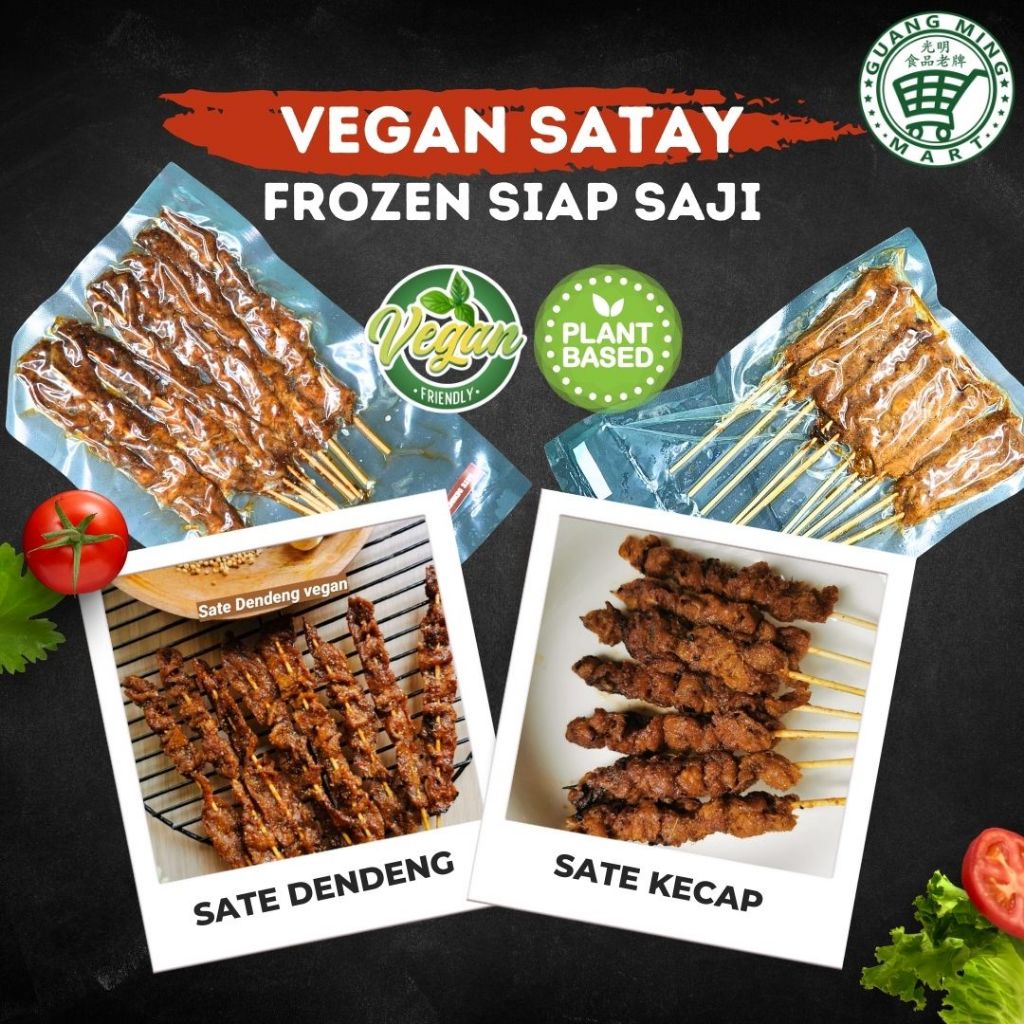 

Sate Dendeng Vegan / Sate Kecap Vegan / Vegan Satay Frozen Siap Saji isi 10pcs