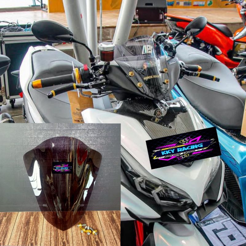 VISOR YAMAHA AEROX NEW TERBARU MODEL JENONG WINDSHIELD YAMAHA AEROX NEW TERBARU MODEL JENONG