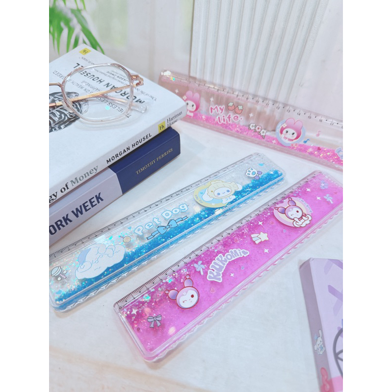 

penggaris air gliter karakter 20cm