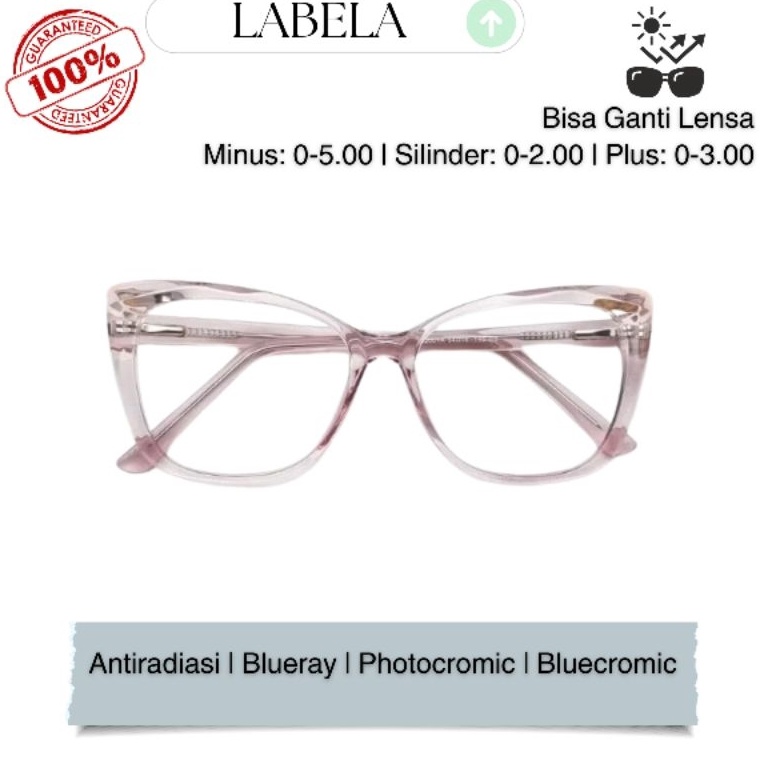 KODE C84Y Labela  kacamata 21 fashion CAT EYE paket framelensa  kacamata minus photocromic  kacamata