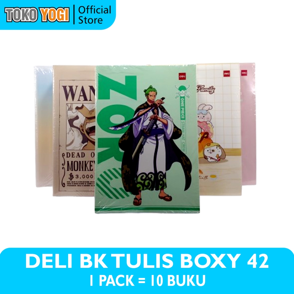 

BUKU TULIS BOXY DELI 42 LEMBAR KARAKTER || 1 PACK (10pcs) || UK. B5