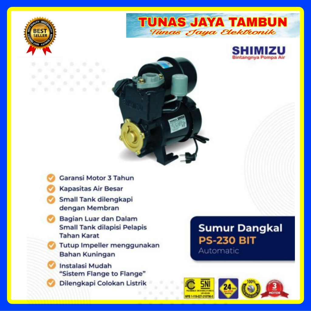 POMPA AIR SHIMIZU PS 230 BIT / SHIMIZU POMPA AIR OTOMATIS 230 BIT / SHIMIZU PS-230 BIT