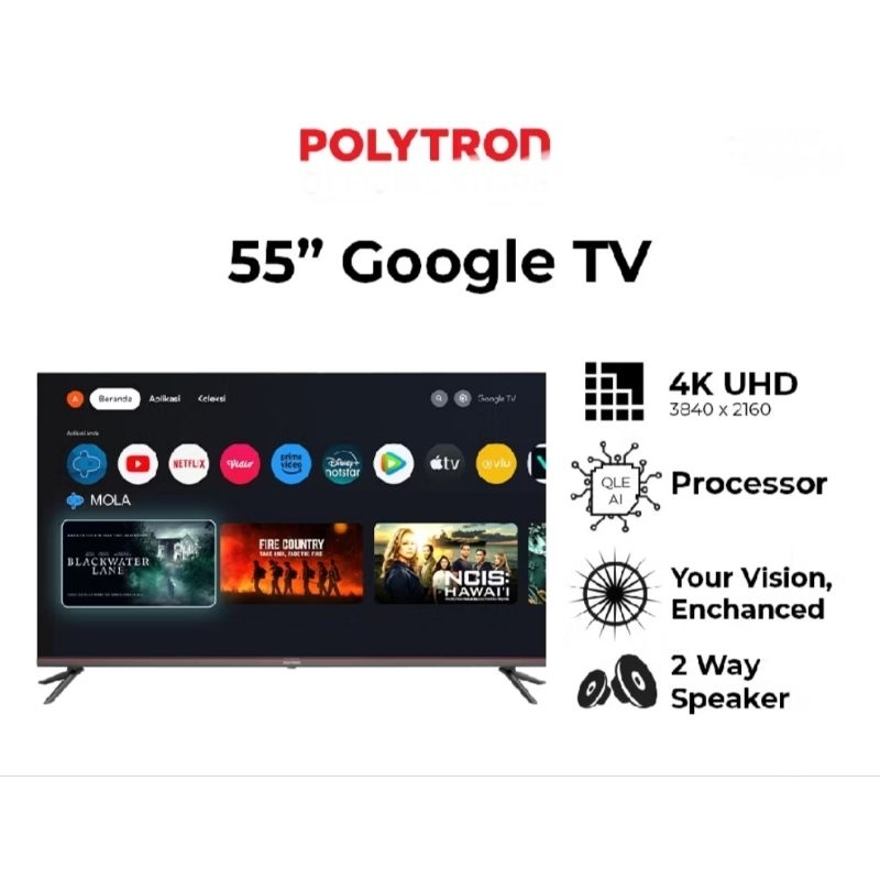 POLYTRON LED TV PLD-55UG5059 Google TV 55 inch UHD 4K