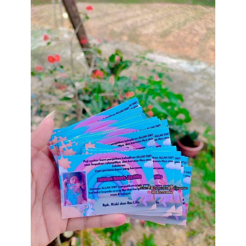 kartu ucapan akikah nasi kotak ( stiker)