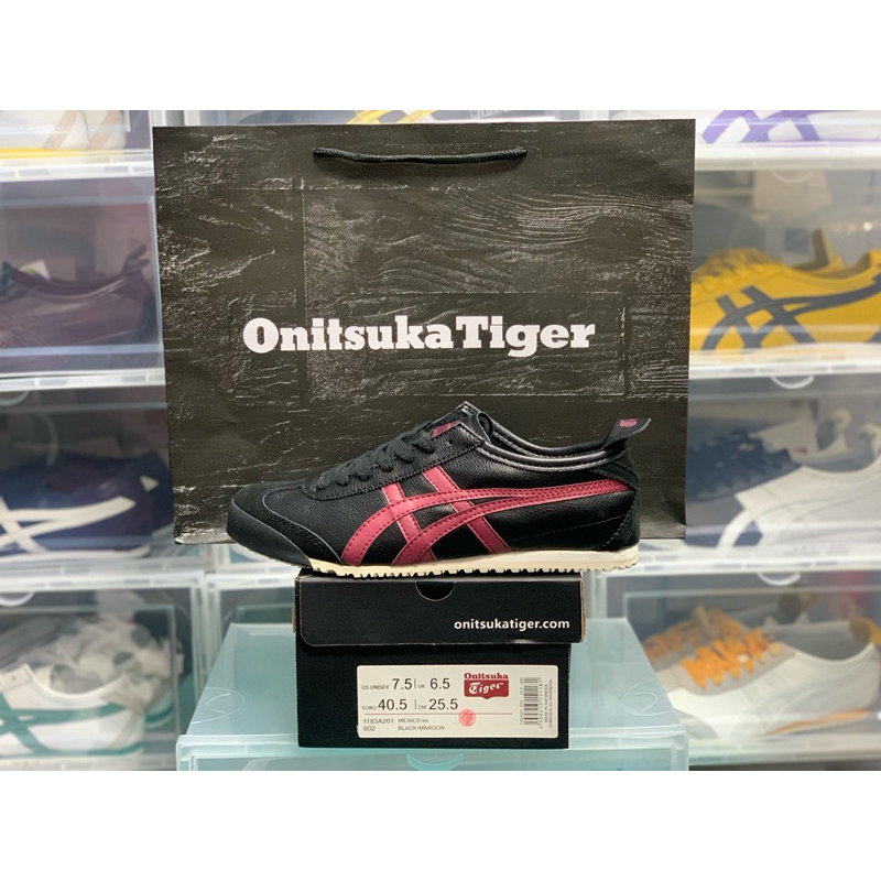 Onitsuka Tiger Mexico 66 Black Red Leather