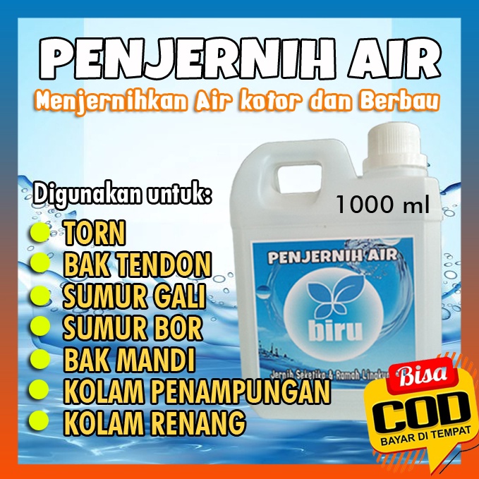 KODE Q93B BIRU Penjernih Air 1 liter Menjernihkan Air kotor Kuning BerbauUntuk Torn Sumur Gali sumur