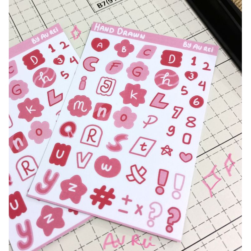 

Ransom pink alphabet coquette | vinyl waterproof sticker| doff laminated | by au rei