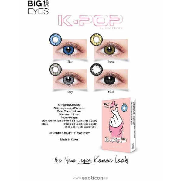 Kekinian  Softlens X2 KPOP 16 MM Normal  Minus 5 SD 6 By X2 Exoticon  Soflen Kpop  Kpop By X2 Exotic