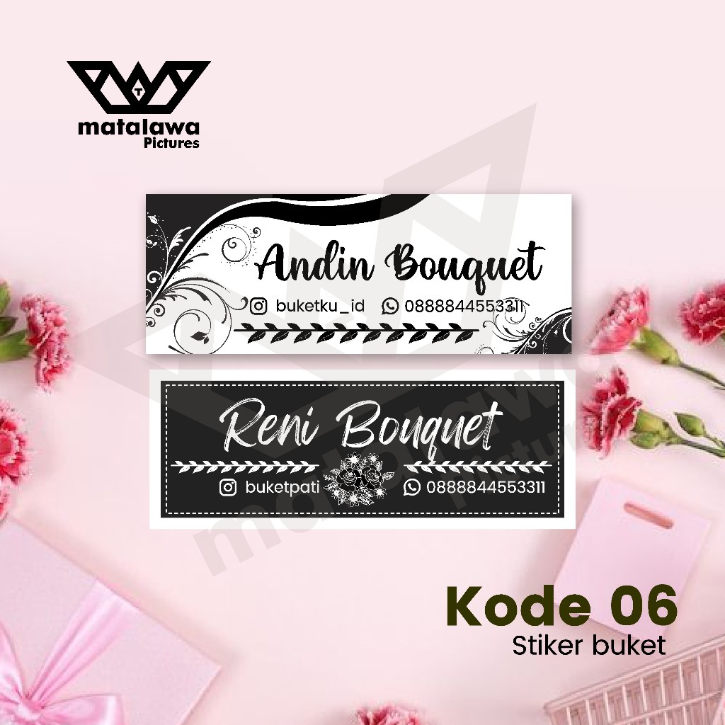 Stiker Buket Bunga  Bouquet  Flower Label Buket Sticker Buket Bucket Murah Costum 06