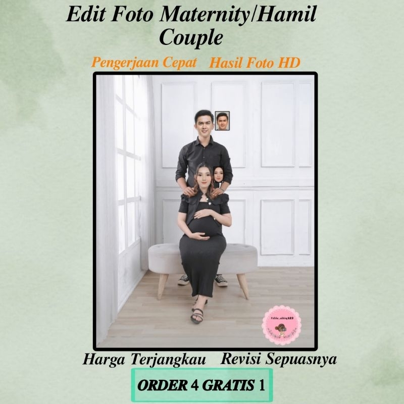 EDIT FOTO MATERNITY/HAMIL COUPLE NON HIJAB SOFT FILE TANPA CETAK
