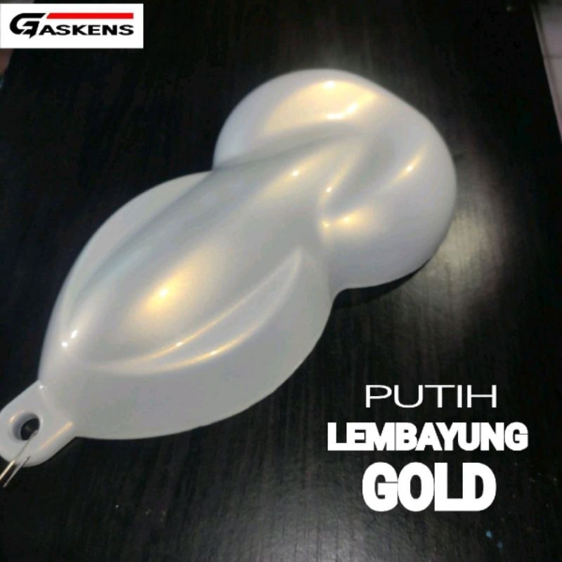 Paket Cat Putih Efek Gold Jenis NC, Cat Dasar Putih 200 ml & Cat Efek Gold 200ml, Cat Body Motor, Ca