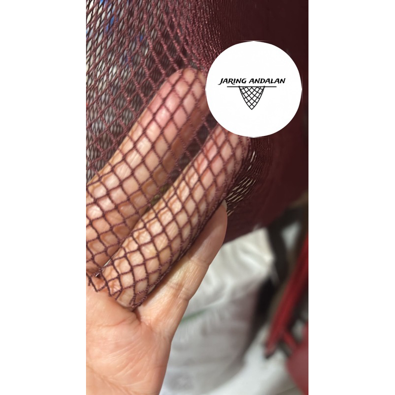Jaring Bolga warna maroon 3/8 inch bahan bubu anco untuk ikan teri