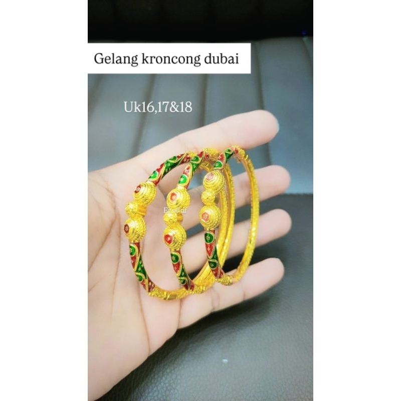 (SS.acc) Gelang keroncong dubai mirip emas asli