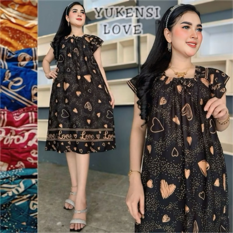 Daster dingin yukensi jumbo wanita remaja ibu ibu dada kerut baju santai | Baju harian nyaman simple