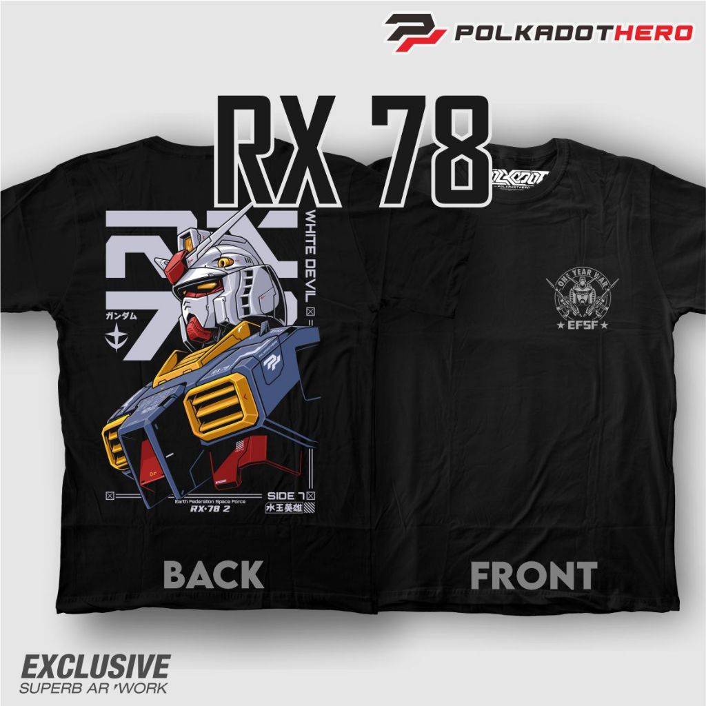 POLKADOT HERO | KAOS PRIA | KAOS GUNDAM RX 78 | KAOS ROBOT |KAOS GUNDAM | COTTON COMBED 24 | KAOS LE