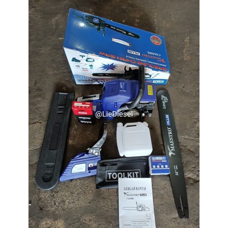CHAINSAW / SENSO MAESTRO BAR 22 FULLSET SIAP PAKAI ORIGINAL GERGAJI KAYU