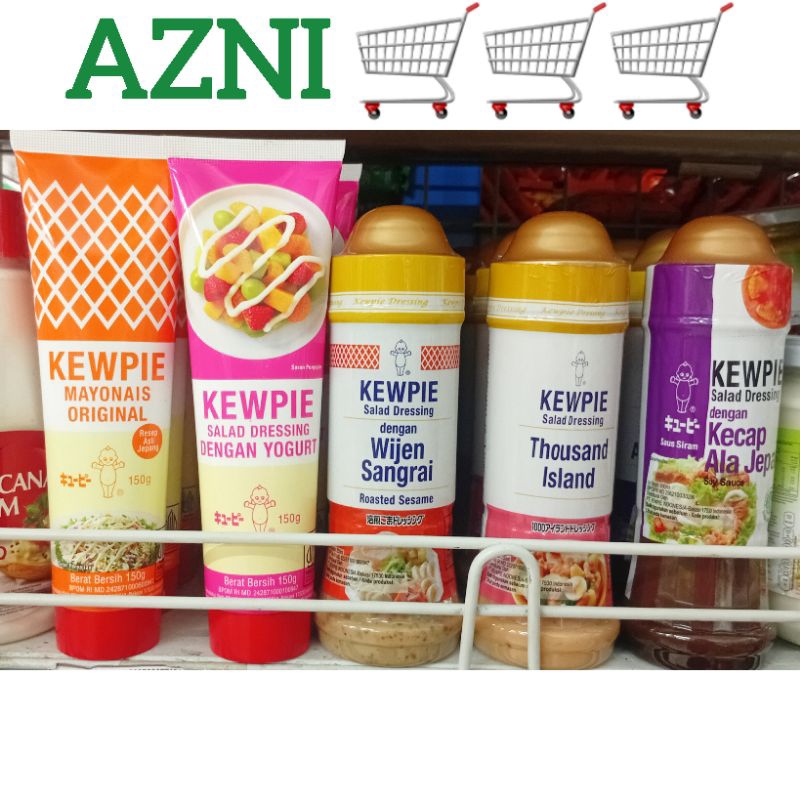 

Kewpie Mayonnaise Mayonais/ Salad Dressing Yoghurt/ Wijen Sangrai/ Thousand Island/ Kecap Ala Jepang