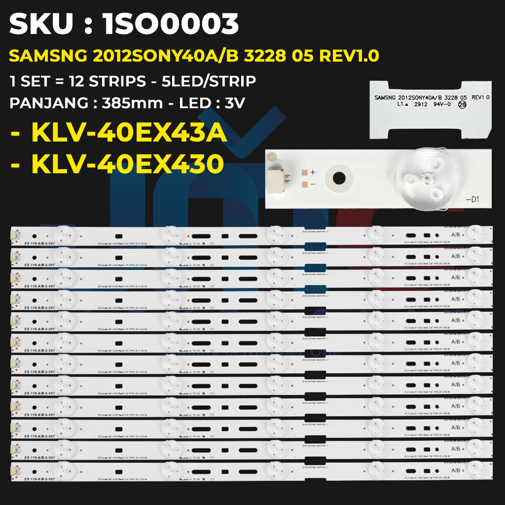 Backlight TV SONY 40 Inch KLV-40EX430 KLV-40EX43A