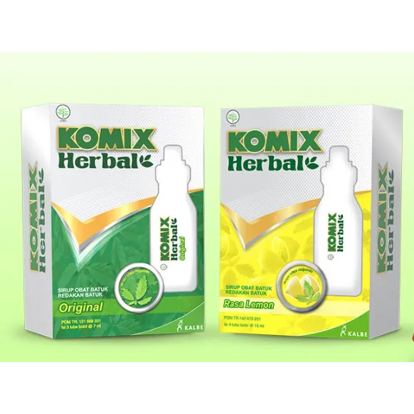 KOMIX HERBAL Mint/Lemon Tube isi 4 obat Batuk dan Flu Anak dan dewasa