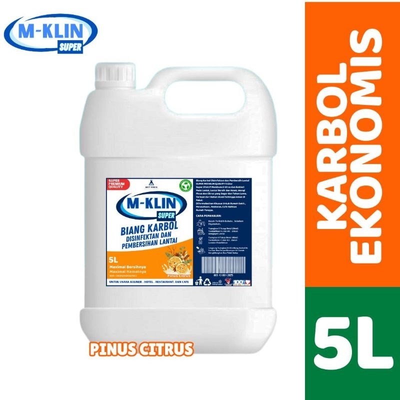 PROMO M-Klin Karbol Pinus Citrus 5 Liter / Karbol Lantai Antibacterial / Karbol Wipol 5liter / Karbo