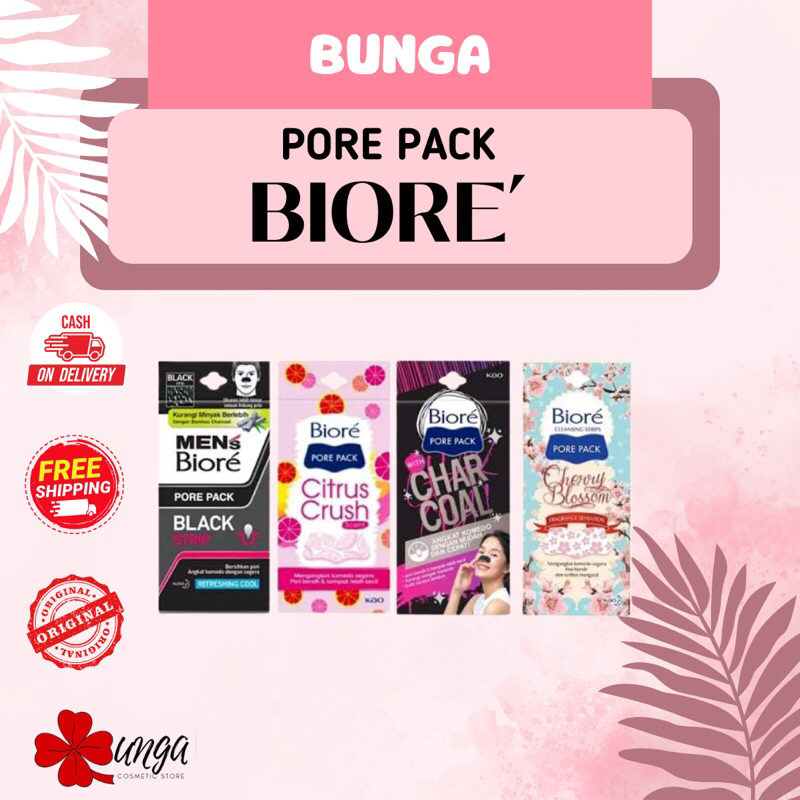 BUNGA-Pure Pack Biore Ampuh Angkat Komedo Charcoal-Cherry-Citrus Series