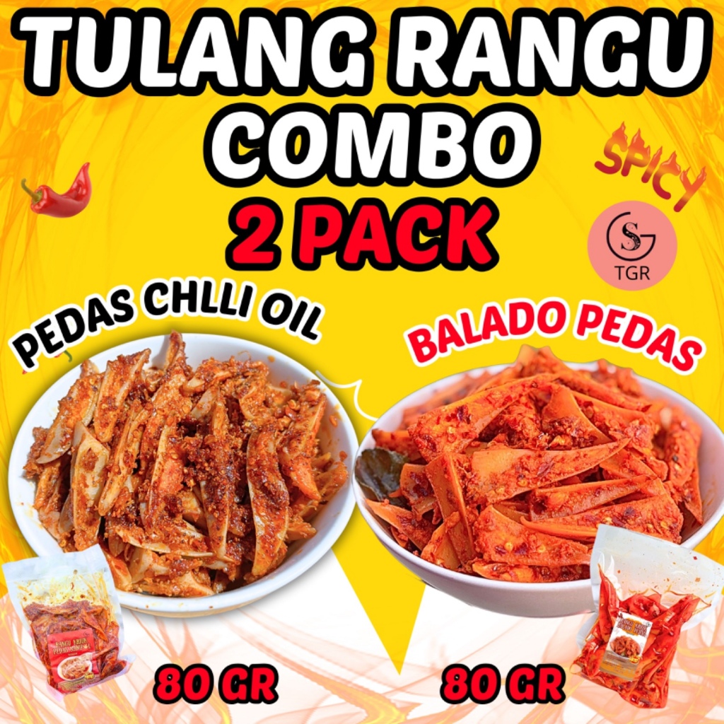 

PAKET COMBO!!! 80GR RANGU KRIUK PEDAS CHILLI OIL 1 RANGU BALADO PEDAS 1 PACK PEDAS NAMPOLL