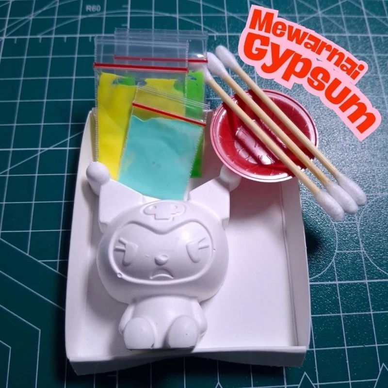 ECERAN Mainan Mewarnai Gypsum / Melukis Gypsum Mainan DIY Edukasi Anak