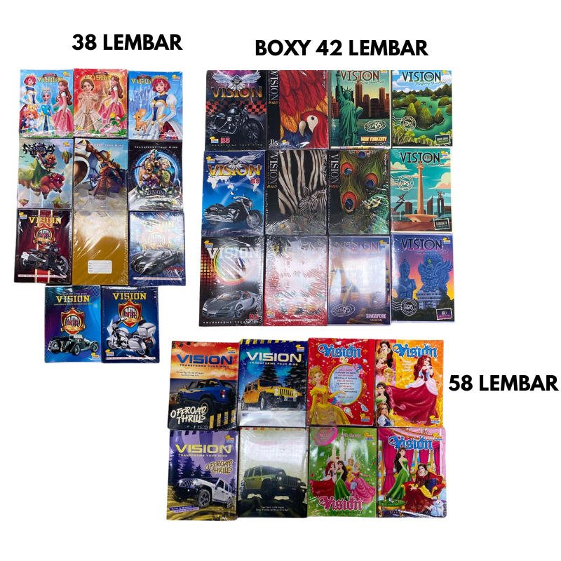 

DREAMLAND VISION BUKU TULIS 58 38 42 LEMBAR PERALATAN TULIS ANAK SEKOLAH BOXY STATIONERY BOOK