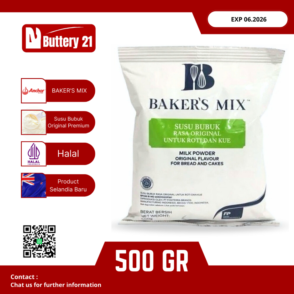 

BAKERS MIX MILK POWDER 500 GR/ANCHOR SUSU BUBUK/SUSU BUBUK RASA ORIGINAL/BAKERS MIX ORIGINAL